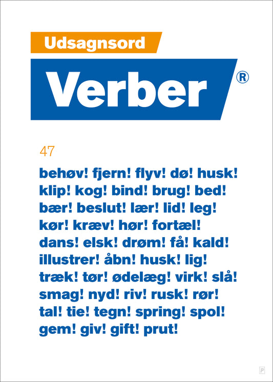 Plakat med ordklasser. Designet af Ramsø. Denne plakat er en del af Ordapoteket som er udviklet i samarbejde med forfatter Morten Søndergaard.