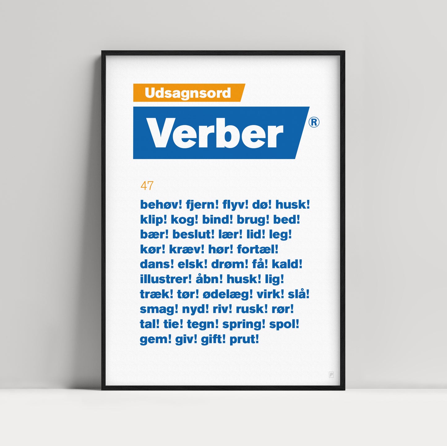 Plakat med ordklasser. Designet af Ramsø. Denne plakat er en del af Ordapoteket som er udviklet i samarbejde med forfatter Morten Søndergaard.