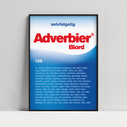 Plakat med ordklasser. Designet af Ramsø. Denne plakat er en del af Ordapoteket som er udviklet i samarbejde med forfatter Morten Søndergaard. 